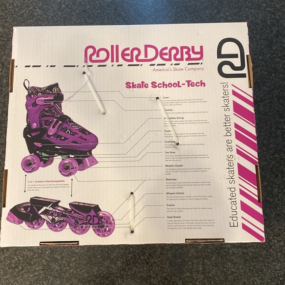 NIB 2 in 1 size 3-6 adjustable inline skates. - Picture 2 of 4